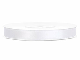 Satijn lint 6 mm breed wit
