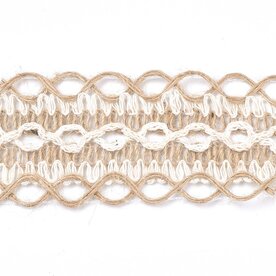 Jute lint opengewerkt luxe 4 cm breed 5 meter 