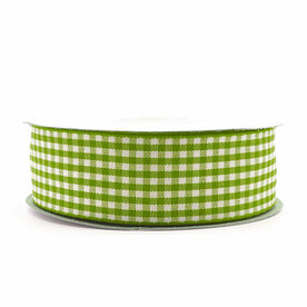 Geruit lint lime groen 2.5 cm breed 25 meter rol