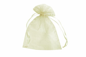 Organza zakjes 5 x 7 cm ivoor