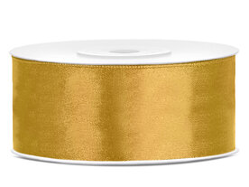 Satijn lint 2.5 cm breed goud