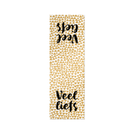 Sluitsticker stippen goud wit hartjes veel liefs