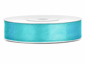 Dubbelzijdig satijn lint 1 cm breed turquoise