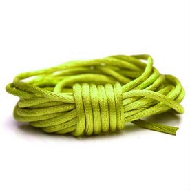 Luxe lime groen satijn koord van 2 mm op een bundel van 5 meter