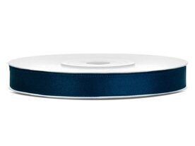 Satijn lint 6 mm donker blauw