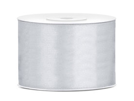 Satijn lint 50 mm Zilver