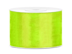 Satijn lint 50 mm neon geel