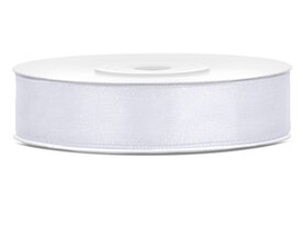 Satijn lint 12 mm wit