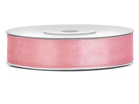 Dubbelzijdig satijn lint 6 mm breed oud roze