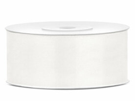 Satijn lint 2.5 cm breed ivoor