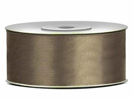 Satijn lint 2.5 cm breed antraciet