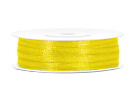 Satijn lint 3 mm geel 91 meter rol 