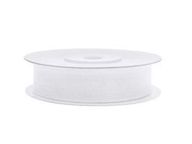Organza lint 1 cm breed wit