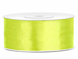 2 meter Satijn lint 25 mm neon geel