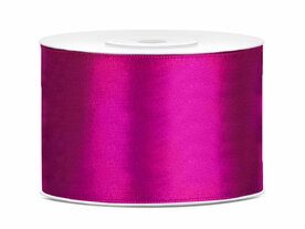 Satijn lint 50 mm donker fuchsia 6 meter 