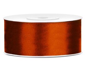 Satijn lint 25 mm roestbruin