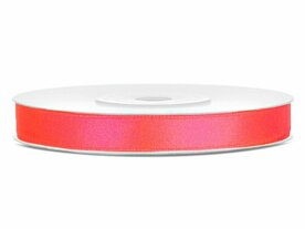 Satijn lint 6 mm neon fuchsia 6 meter