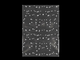 10 cellofaan zakjes met witte sterretjes en hartjes 13 x 18 cm zonder plakstrip