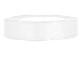 Satijn lint 15 mm breed wit 100 meter rol