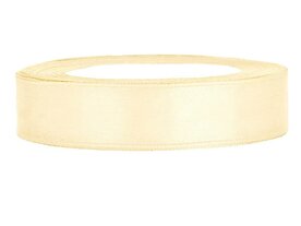 Satijn lint 15 mm breed donker ivoor 100 meter rol