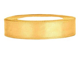 Satijn lint 15 mm breed goud 100 meter rol