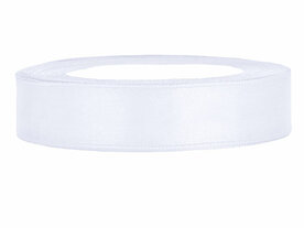Satijn lint 1 cm breed wit 100 meter rol