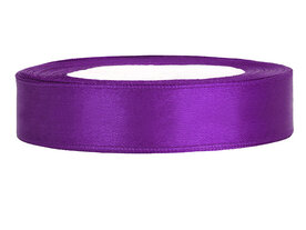Satijn lint 1 cm breed paars 100 meter rol
