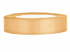 Satijn lint 1 cm breed goud 100 meter rol