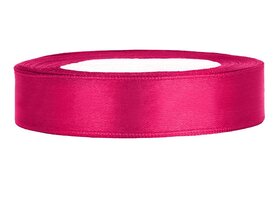 Satijn lint 1 cm breed fuchsia 100 meter 