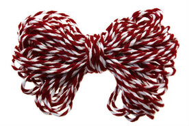 Bakkerstouw bordeaux rood wit 10 meter