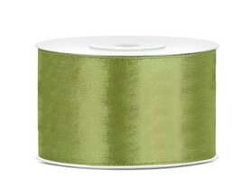 Satijn lint 38 mm saliegroen