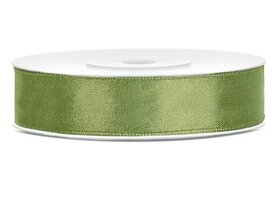 Satijn lint 12 mm saliegroen