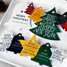Kerst label mix 14 stuks