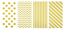 Cellofaan zakjes goud printjes mix onder plakstrip 12.5 x 27 cm 10 stuks