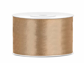 Satijn lint 38 mm breed lichtbruin 2 meter