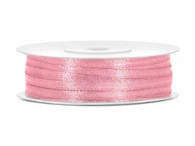 8 meter Satijn lint 3 mm roze 