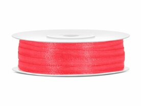 6 meter Satijn lint 3 mm bubbelgum roze