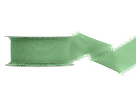 Chiffon lint 4 cm breed saliegroen