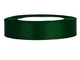Satijn lint 15 mm breed donker groen 100 meter rol