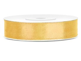Satijn lint 12 mm breed licht goud