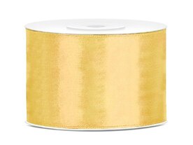 Satijn lint 50 mm breed licht goud
