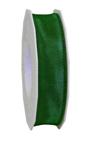 Satijn lint met ijzerdraad donker groen 4 cm breed