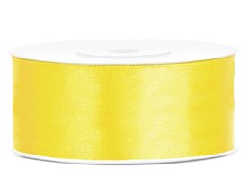 Satijn lint 25 mm geel