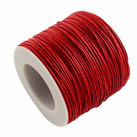 Waxkoord 1 mm rood 3 meter 