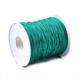 Waxkoord 1 mm teal 7 meter 