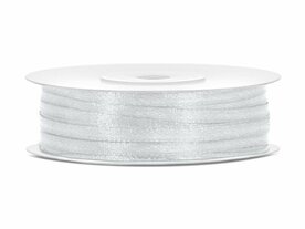 4 meter Satijn lint 3 mm zilver