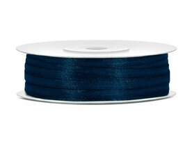 9 meter Satijn lint 3 mm donker blauw