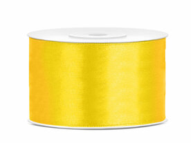 Satijn lint 38 mm breed warm geel 2 meter