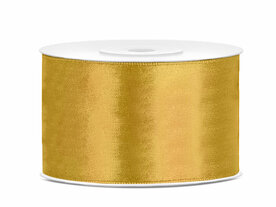 Satijn lint 38 mm breed goud 2 meter