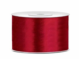 Satijn lint 38 mm breed donker rood 2 meter